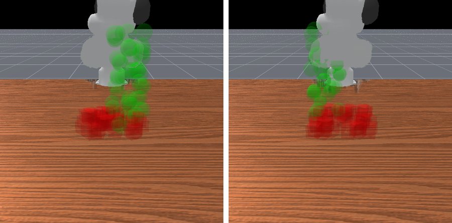 PickCube: training goals (left) and held-out goals (right)