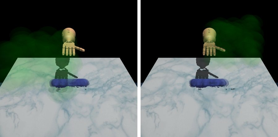 Relocate: training goals (left) and held-out goals (right)